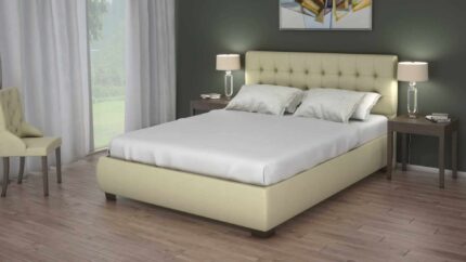 Κρεβάτι MEDITA 200x200cm Επενδεδυμένο με ύφασμα - Dunlopillo