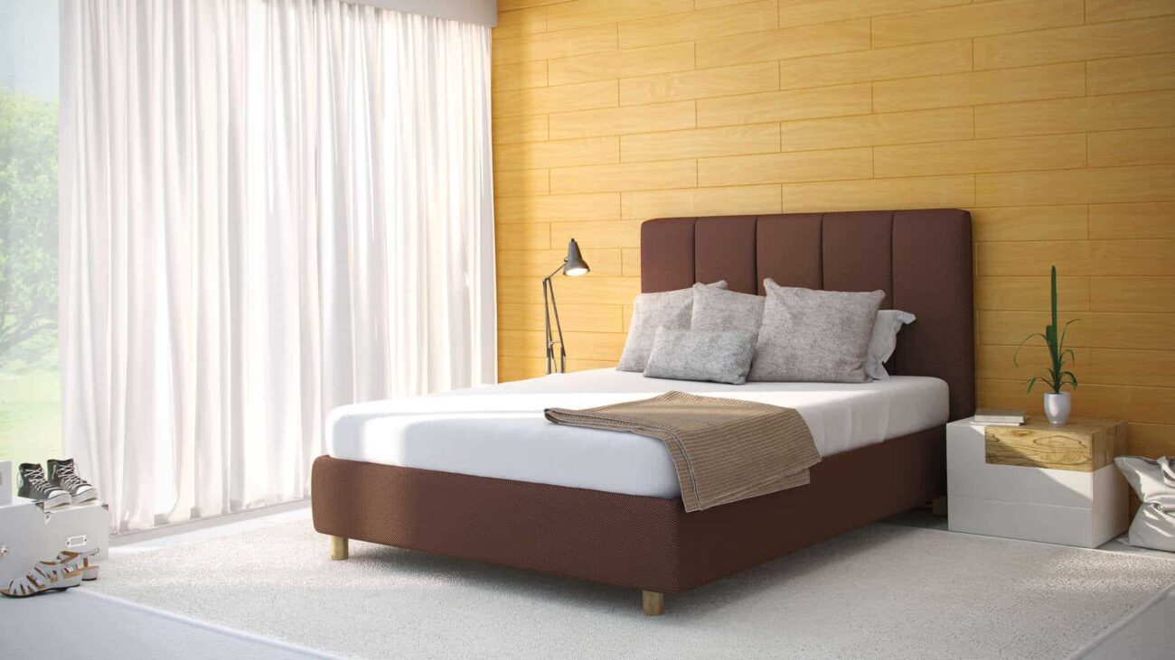 Κρεβάτι ARGAN 200x200cm Επενδεδυμένο με ύφασμα - Dunlopillo