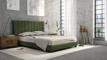 Κρεβάτι STRIPE 200x200cm Επενδεδυμένο με ύφασμα - Dunlopillo