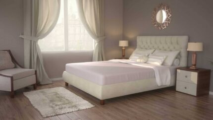 Κρεβάτι JASMINE 200x200cm Επενδεδυμένο με ύφασμα - Dunlopillo