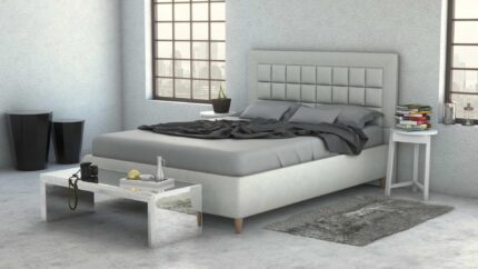 Κρεβάτι ASANA 200x200cm Επενδεδυμένο με ύφασμα - Dunlopillo