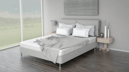 Κρεβάτι DOUBLE CURE 200x200cm Επενδεδυμένο με ύφασμα - Dunlopillo